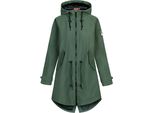 Derbe Hamburg W-01-XX Parka Antipioggia Donna Sostenibile, Taglia:42, Colore:Verde Kombu/Nero