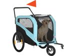PawHut 2-in-1 Hundeanhänger, Fahrradanhänger für Hunde, Hundewagen mit Reflektoren, Hundebuggy max. 30 kg, Hundefahrradanhänger für Große Hunde, Oxford-Gewebe, Blau
