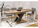 Tavolo Da Pranzo Endo-MöBel Next 140Cm - 220Cm Tavolo Da Cucina Allungabile Wotan In Rovere Nero