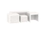 Syfax™ Set Cassette Da Giardino 4 Pz Bianco In Legno Massello Di Pino