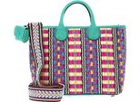 Gabs Borsa A Tracolla Borsa Shopper Nora Tg Paglia Rigata + Naplak Shoulderbag Peperita Colorato