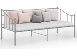 The Living Store Divano Letto Grigio Struttura Letto In Metallo 90X200 Cm