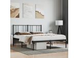 The Living Store Struttura Letto Con Testiera In Metallo Nero 120X190 Cm