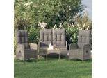 Best MöBel GartenmöBel Set BalkonmöBel-Set 4-Tlg. Garten-Essgruppe Mit Kissen Grau Poly Rattan - Set Mobili Da Giardino Cloris Neu7735480 2Parcel