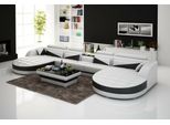 Divano Angolare Bianco In Ecopelle 207 X 414 X 207 Cm
