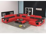Divano Angolare A Forma Di U Rosso 275 X 385 X 172 X 85 Cm