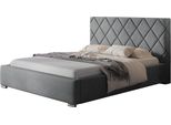 Letto Imbottito MáLaga Con Testiera, 140X200 Cm, Letto Matrimoniale Con Rete E Doghe In Legno, Tessuto Velour Beige