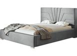 Letto Imbottito Athene Con Testiera, 140X200 Cm, Letto Matrimoniale Con Rete E Doghe In Legno, Tessuto Vellutato Grigio