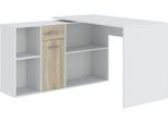 Scrivania Ad Angolo Scrivania Diego 120X122X75Cm Bianco Rovere Sonoma