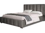 Letto Imbottito Tokio Con Testiera, 120X200 Cm, Letto Matrimoniale Con Rete A Doghe In Metallo, Tessuto Velour, Colore: Grigio Scuro
