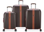 Delsey Paris Carrello Promenade Hard 2.0 Expandable 4 Double Rolls Trolley L / M / S L Chocolate Marrone Scuro