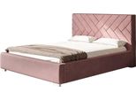 Letto Imbottito Monaco Con Testiera, 160X200 Cm, Letto Matrimoniale Con Rete E Doghe In Legno, Tessuto Velluto Rosa