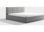 Bettrahmen ohne Matratze, - Amira 160 Grau Schlafzimmerbett, Schlafzimmermöbel, Skandinavischer Stil, Gepolstertes Bett