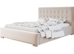Letto Imbottito Rio Con Testiera, 160X200 Cm, Letto Matrimoniale Con Rete E Doghe In Legno, Tessuto Velour, Colore: Sabbia
