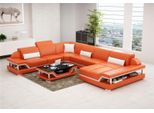 Divano Angolare A Forma Di U Arancione 295 X 375 X 174 X 92 Cm