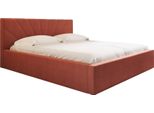 Bettrahmen ohne Matratze, - Largo 180 Orange Schlafzimmerbett, Schlafzimmermöbel, Skandinavischer Stil, Gepolstertes Bett