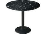 Tavolo Da Pranzo Casadolce Tasini, Ø90X75 Cm, Nero, Vetro E Metallo, Portata 30 Kg