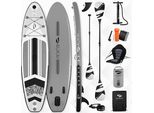 Stand Up Paddle Board 320Cm 2In1 Con Sedile Per Kayak Sup Surfboard Gonfiabile + Pagaia E Doppia Pagaia Surfboard Paddling Paddleboard - Grigio