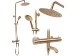 Set Doccia Con Termostato Rea Lungo Gold Brush