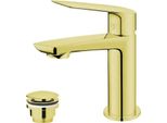 Miscelatore Lavabo Con Piletta (Tappo) Oro