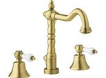 Miscelatore Lavabo 3 Fori In Bronzo Retrò