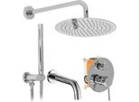 Set Da Vasca-Doccia Da Incasso Rea Lungo Chrome + Box