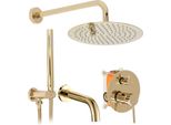 Set Da Vasca-Doccia Da Incasso Rea Lungo Gold + Box