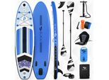 Stand Up Paddle Board 320Cm 2In1 Con Sedile Da Kayak Sup Surfboard Gonfiabile + Pagaia E Doppia Pagaia Surfboard Paddling Paddleboard - Blu