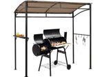 Costway Padiglione Per Barbecue Struttura In Metallo Resistente Alle Intemperie Con Ripiano E Ganci, Bbq Struttura In Metallo Per Barbecue Impermeabile 216 X 134 X 211 Cm Per Giardino, Area Esterna
