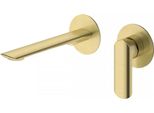 Miscelatore Lavabo A Parete Senza Scarico (Tappo) Oro Spazzolato