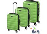 Set Di Valigie Rigide 3 Pezzi Con Serratura A Combinazione Tsa 4 Ruote Abs A Guscio Duro, Valigia Da Viaggio Trolley Trolley - Verde Oliva
