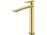 Miscelatore Lavabo Con Bocca Alta Senza Piletta (Tappo) Oro Spazzolato