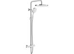 Sistema Doccia Rainsworth Con Termostato, Doccia A Pioggia Rotonda In Abs Da 30 Cm, Soffione A 3 Modalità Di Getto, Set Doccia 92-126 Cm, Cromo