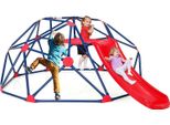 Cupola Per Arrampicata Con Scivolo Costway, Struttura Per Arrampicata A Forma Di Cupola Con Piattaforma In Tessuto, Capacità Di Carico Di 180 Kg, Parco Giochi Per Esterni E Interni Per Bambini Dai 3 Ai 10 Anni, Ideale Per Palestra, Cortile, Giardino