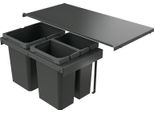 Naber 8013421 Cestino Per Rifiuti Cox Stand-Up® 350 K/800-3, Antracite, 30,5 (2X7,5/1X15,5) Litri / Larghezza Mobile 80 Cm