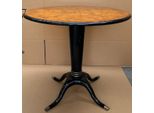 Casa Padrino Tavolo Da Pranzo In Acero Birdseye Marrone / Nero / Argento Ø 79 X H. 71 Cm - Tavolo Da Pranzo Rotondo In Legno Massiccio - Mobili Per La Sala Da Pranzo - Mobili