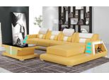 Divano Angolare In Pelle A Forma Di L Beige Lusso Moderno