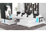 Divano Angolare In Pelle A Forma Di L Bianco Lusso Moderna Set