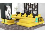 Divano Angolare In Pelle A Forma Di L Giallo Lusso Moderno Set