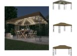 Vidaxl Padiglione Con Doppio Tetto E Luci Led 3X4 M Taupe - Padiglioni E Tende Per Feste