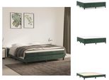 Vidaxl Letto A Molle Con Materasso Verde Scuro 160X200 Cm In Velluto - Letti E Strutture Letto