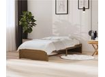 The Living Store Letto In Legno Massiccio Marrone Miele 90X200 Cm