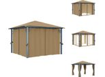 Vidaxl Padiglione Con Tenda 300X300 Cm Alluminio Taupe - Padiglioni E Tende Per Feste