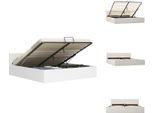 Vidaxl Letto Contenitore Idraulico In Pelle Finta Bianca 180×200 Cm - Letti E Strutture Letto