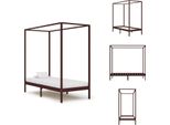 Vidaxl Struttura Letto A Baldacchino In Pino Massiccio Marrone Scuro 90 X 200 Cm - Letti E Strutture Letto