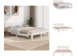 Vidaxl Letto In Legno Massiccio Bianco 150X200 Cm - Letti & Reti