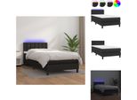 Vidaxl Letto A Molle Insacchettate Con Materasso E Led Nero 90X190 Cm In Pelle Finta - Letti & Strutture Letto