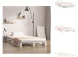 Vidaxl Letto A Pallet Bianco 90X200 Cm In Legno Di Pino Massiccio - Letti E Strutture Letto