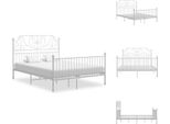 Vidaxl Struttura Letto In Metallo Bianco 140X200 Cm - Letti E Strutture Letto