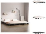 Vidaxl Letto A Pallet Grigio 140X190 Cm In Legno Di Pino Massiccio - Letti E Strutture Letto